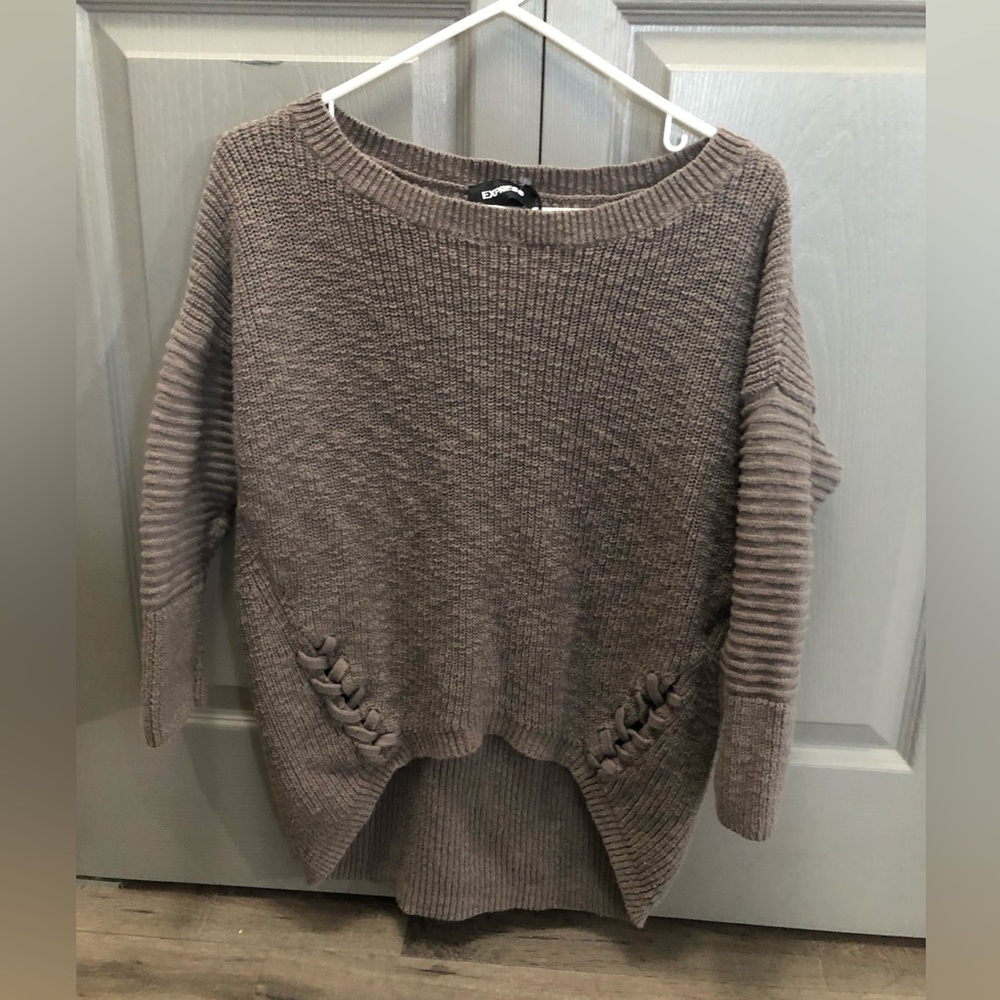 Express Taupe Knit Sweater